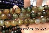 CAA3199 15 inches 14mm faceted round fire crackle agate beads wholesale