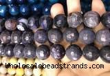 CAA3242 15 inches 16mm faceted round fire crackle agate beads wholesale