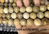 CAA3243 15 inches 16mm faceted round fire crackle agate beads wholesale