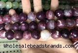 CAA3244 15 inches 16mm faceted round fire crackle agate beads wholesale