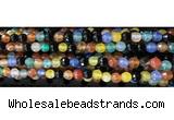 CAA3296 15 inches 6mm faceted round agate beads wholesale