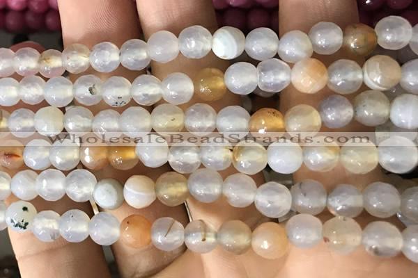 CAA3301 15 inches 6mm faceted round agate beads wholesale