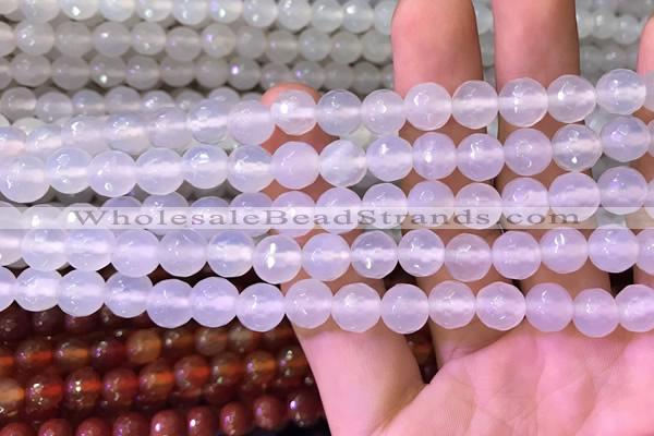 CAA3339 15 inches 8mm faceted round agate beads wholesale