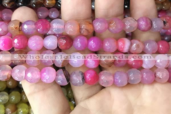 CAA3351 15 inches 8mm faceted round agate beads wholesale