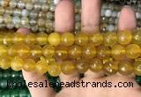 CAA3365 15 inches 10mm faceted round agate beads wholesale