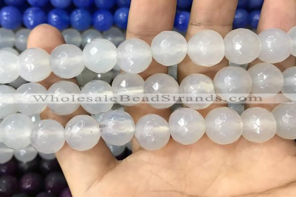 CAA3395 15 inches 12mm faceted round agate beads wholesale