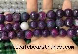 CAA3403 15 inches 12mm faceted round agate beads wholesale