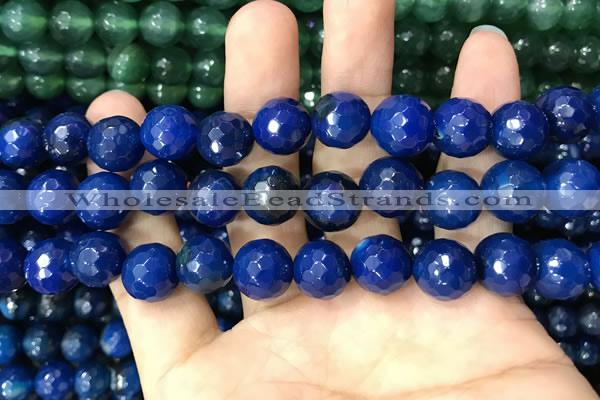 CAA3408 15 inches 12mm faceted round agate beads wholesale