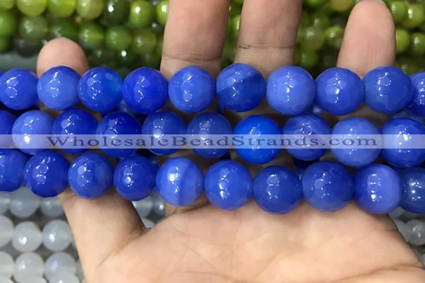 CAA3409 15 inches 12mm faceted round agate beads wholesale