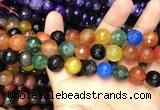 CAA3413 15 inches 12mm faceted round agate beads wholesale