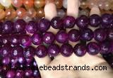 CAA3447 15 inches 16mm faceted round agate beads wholesale