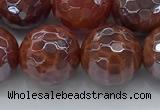 CAA3513 15.5 inches 14mm faceted round AB-color fire agate beads