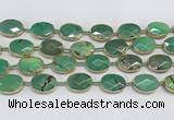 CAA3526 7.5 inches 13*18mm faceted oval grass agate beads