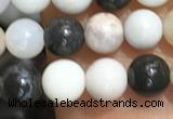 CAA3575 15.5 inches 4mm round parral dendrite agate beads