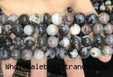 CAA3594 15.5 inches 10mm round black zebra agate beads wholesale