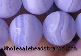 CAA3608 15.5 inches 10mm faceted round blue lace agate beads