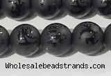 CAA3675 15.5 inches 6mm round matte & carved black agate beads