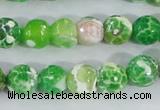 CAA371 15.5 inches 10mm faceted round fire crackle agate beads