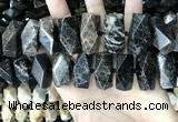 CAA3718 13*26mm - 15*30mm faceted nuggets chrysanthemum agate beads