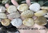 CAA3724 25*35mm - 30*40mm freeform chrysanthemum agate beads