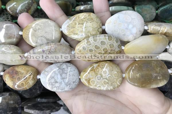 CAA3724 25*35mm - 30*40mm freeform chrysanthemum agate beads