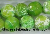 CAA374 15.5 inches 16mm faceted round fire crackle agate beads