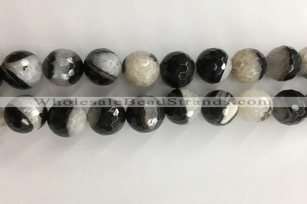 CAA3779 15.5 inches 18mm faceted round agate druzy geode beads