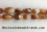 CAA3796 15*25mm - 18*28mm faceted rice agate druzy geode beads