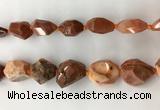 CAA3811 15.5 inches 15*20mm - 20*30mm faceted nuggets red agate beads