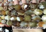 CAA3822 13*17mm - 18*22mm faceted nuggets line agate beads