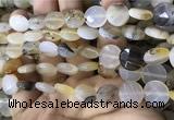 CAA3831 15.5 inches 12mm faceted coin montana agate beads