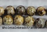 CAA396 15.5 inches 14mm round fire crackle agate beads wholesale