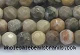 CAA3960 15.5 inches 4mm faceted round chrysanthemum agate beads