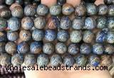 CAA4013 15.5 inches 14mm round blue crazy lace agate beads