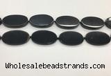 CAA4070 15.5 inches 30*50mm oval black agate gemstone beads