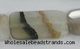 CAA424 15.5 inches 20*40mm faceted rectangle agate druzy geode beads