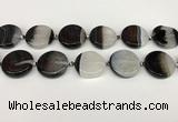 CAA4350 15.5 inches 25mm flat round agate druzy geode beads