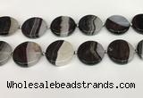 CAA4351 15.5 inches 30mm flat round agate druzy geode beads