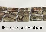 CAA4358 15.5 inches 20*40mm rectangle rainforest agate beads