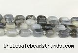 CAA4395 15.5 inches 15*20mm flat teardrop gray agate beads