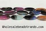 CAA4409 15.5 inches 20*40mm flat round agate druzy geode beads