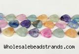 CAA4417 15.5 inches 20mm heart agate druzy geode beads