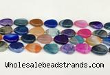 CAA4421 15.5 inches 15*20mm flat round agate druzy geode beads