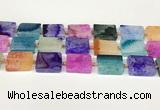 CAA4427 15.5 inches 15*20mm rectangle agate druzy geode beads