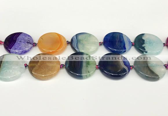 CAA4429 15.5 inches 30mm flat round agate druzy geode beads