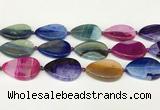 CAA4432 15.5 inches 25*35mm flat teardrop agate druzy geode beads