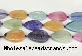 CAA4438 15.5 inches 25*35mm flat teardrop agate druzy geode beads