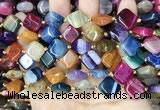 CAA4470 15.5 inches 12*12mm diamond dragon veins agate beads