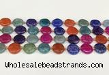 CAA4490 15.5 inches 16mm flat round dragon veins agate beads