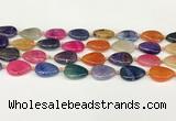 CAA4493 15.5 inches 15*20mm flat teardrop dragon veins agate beads